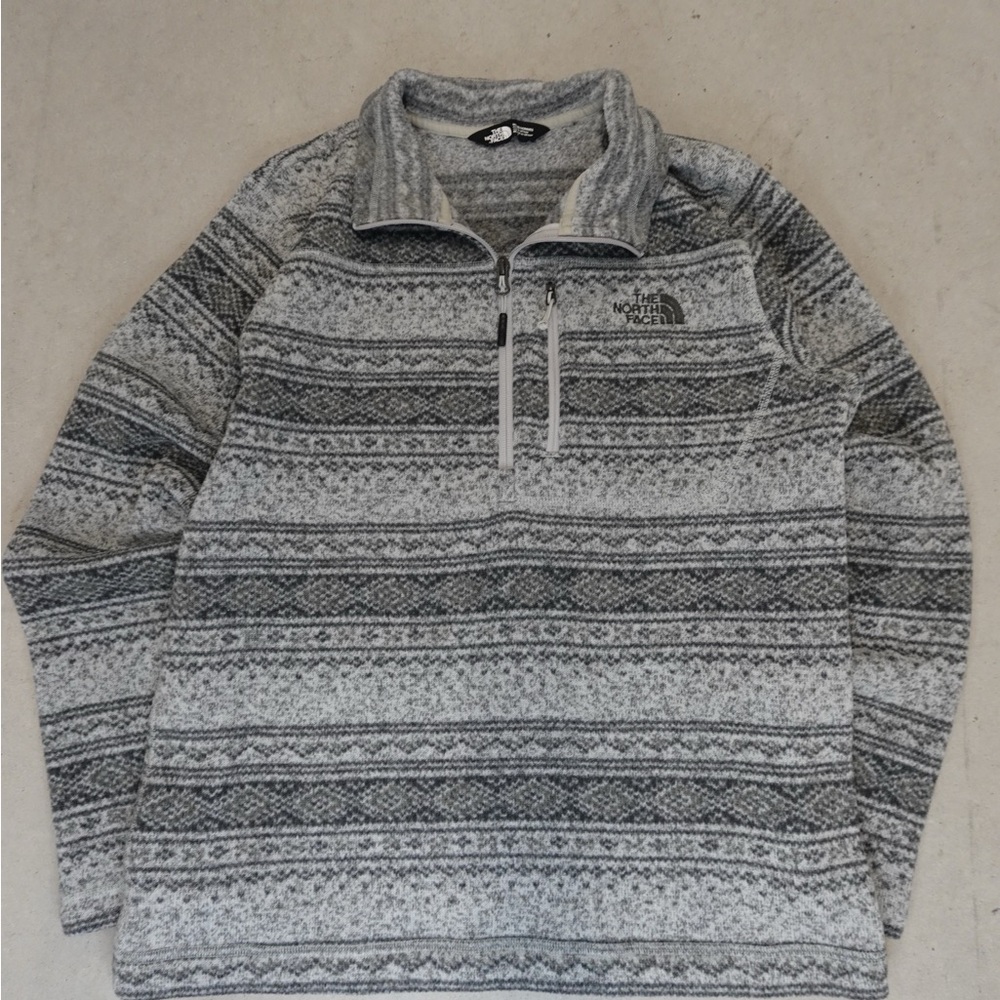 The North Face Men's Zip Up Sweater in Gray Pattern
